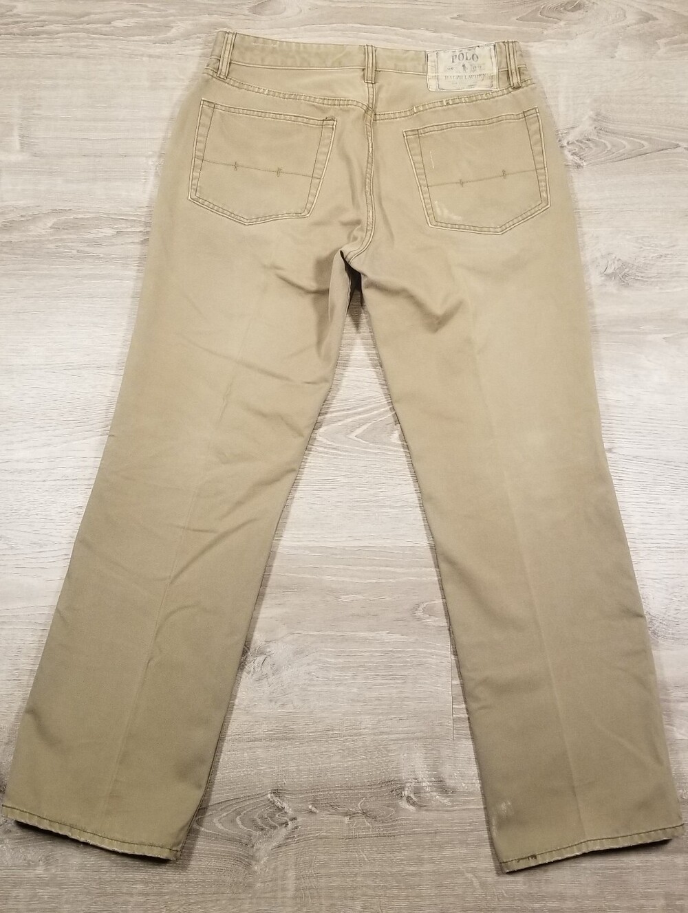Vintage Polo Ralph Lauren Classic 867 Jeans Mens 33x30 Tan Khaki Retro Comfort - Picture 8 of 10